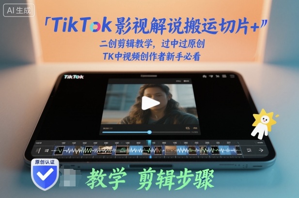 TikTok影视解说搬运切片+二创剪辑教学，过中过原创，TK中视频创作者新手必看网络赚钱,项目资源网,副业资源网,兼职项目,网赚课程-副业赚钱-互联网创业-独家轻创IP大圣网创