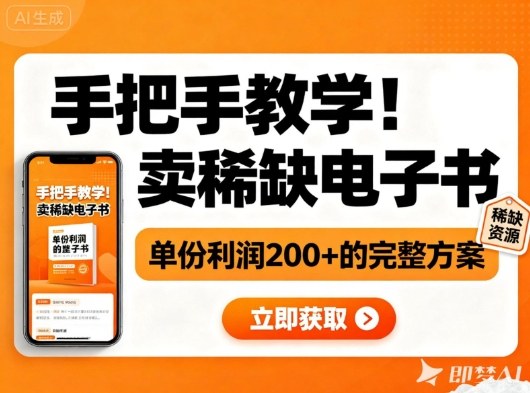 手把手教学!在小红书卖稀缺电子书,单份利润2张+的完整方案网络赚钱,项目资源网,副业资源网,兼职项目,网赚课程-副业赚钱-互联网创业-独家轻创IP大圣网创