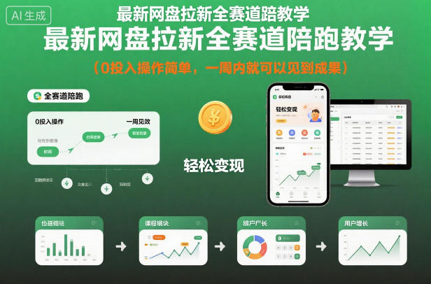 最新网盘拉新全赛道陪跑教学，0投入操作简单，一周内就可以见到成果网络赚钱,项目资源网,副业资源网,兼职项目,网赚课程-副业赚钱-互联网创业-独家轻创IP大圣网创