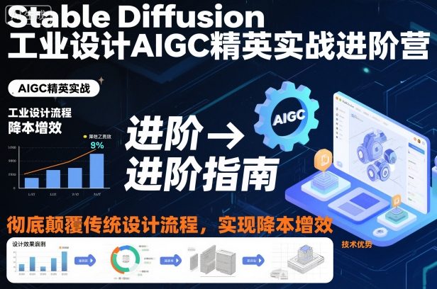 Stable Diffusion工业设计AIGC精英实战进阶营,彻底颠覆传统设计流程,实现降本增效网络赚钱,项目资源网,副业资源网,兼职项目,网赚课程-副业赚钱-互联网创业-独家轻创IP大圣网创