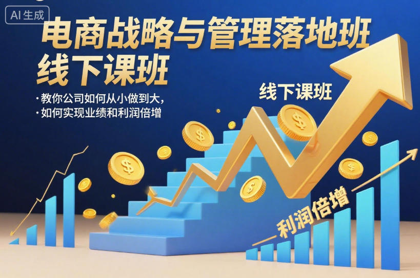 电商战略与管理落地班线下课，教你公司如何从小做到大，如何实现业绩和利润倍增【录音】网络赚钱,项目资源网,副业资源网,兼职项目,网赚课程-副业赚钱-互联网创业-独家轻创IP大圣网创