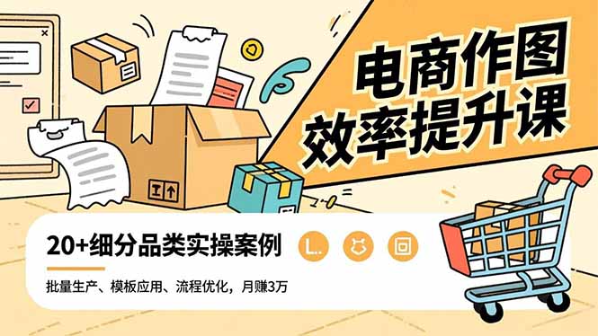 电商作图效率提升课,批量生产、模板应用、流程优化,20+细分品类实操案例,月赚3万网络赚钱,项目资源网,副业资源网,兼职项目,网赚课程-副业赚钱-互联网创业-独家轻创IP大圣网创