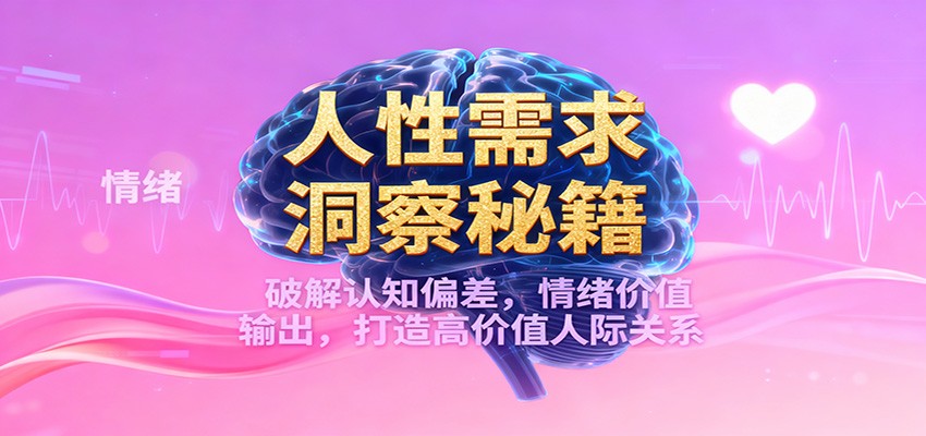 人性需求洞察秘籍，破解认知偏差，情绪价值输出，打造高价值人际关系网络赚钱,项目资源网,副业资源网,兼职项目,网赚课程-副业赚钱-互联网创业-独家轻创IP大圣网创