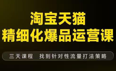 猫课子幽·淘宝天猫精细化爆品运营【音频+字幕+文档】(9月12-14杭州线下课)网络赚钱,项目资源网,副业资源网,兼职项目,网赚课程-副业赚钱-互联网创业-独家轻创IP大圣网创