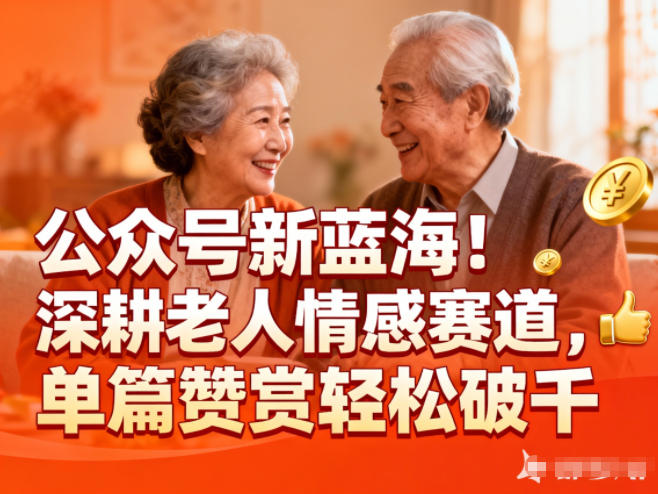 公众号新蓝海!深耕老人情感赛道,单篇赞赏轻松破1k网络赚钱,项目资源网,副业资源网,兼职项目,网赚课程-副业赚钱-互联网创业-独家轻创IP大圣网创