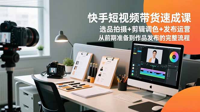 快手短视频带货速成课,选品拍摄+剪辑调色+发布运营,从前期准备到作品发布的完整流程网络赚钱,项目资源网,副业资源网,兼职项目,网赚课程-副业赚钱-互联网创业-独家轻创IP大圣网创