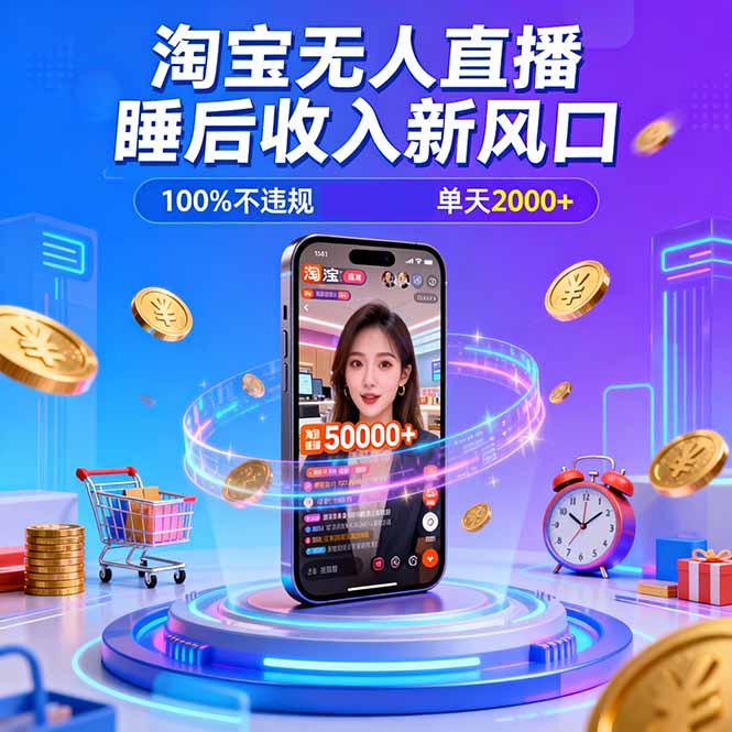 淘宝无人直播,不违规不封号,直播100小时卖了5万,年底旺季!网络赚钱,项目资源网,副业资源网,兼职项目,网赚课程-副业赚钱-互联网创业-独家轻创IP大圣网创