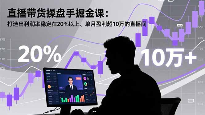 直播带货操盘手掘金课:打造出利润率稳定在20%以上、单月盈利超10万的直播间网络赚钱,项目资源网,副业资源网,兼职项目,网赚课程-副业赚钱-互联网创业-独家轻创IP大圣网创