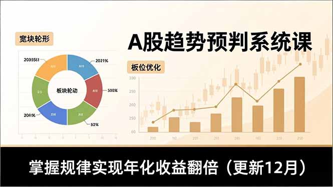 A股趋势预判系统课,多维分析、板块轮动、仓位优化,掌握规律实现年化收益翻倍(更新12月网络赚钱,项目资源网,副业资源网,兼职项目,网赚课程-副业赚钱-互联网创业-独家轻创IP大圣网创