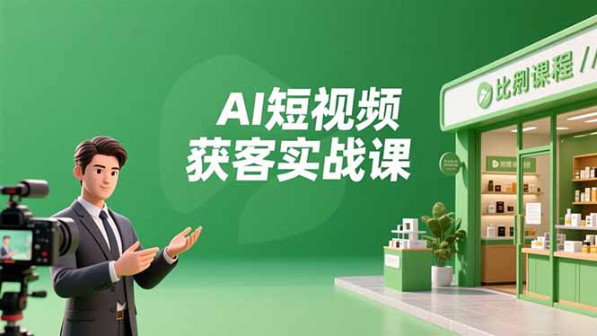 AI短视频获客实战课,数字人创作、实体行业应用、精准引流,30天获取客源月入6万+网络赚钱,项目资源网,副业资源网,兼职项目,网赚课程-副业赚钱-互联网创业-独家轻创IP大圣网创