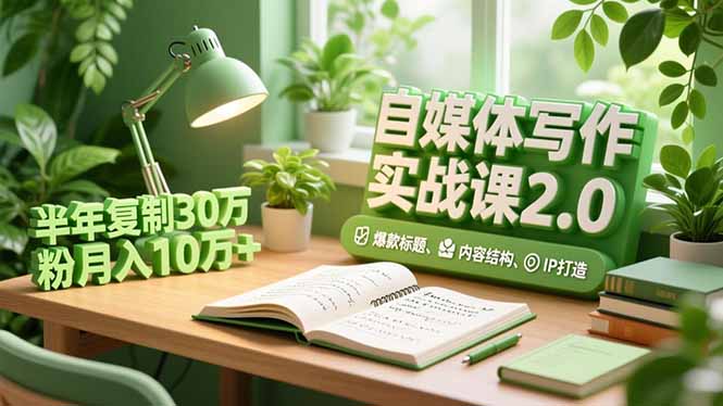 自媒体写作实战课2.0,爆款标题、内容结构、IP打造,半年复制30万粉月入10万+网络赚钱,项目资源网,副业资源网,兼职项目,网赚课程-副业赚钱-互联网创业-独家轻创IP大圣网创