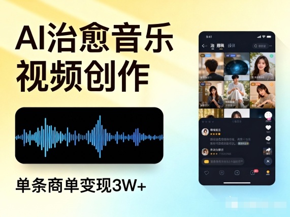 AI做治愈音乐视频,多平台投稿,单条商单变现3W+网络赚钱,项目资源网,副业资源网,兼职项目,网赚课程-副业赚钱-互联网创业-独家轻创IP大圣网创