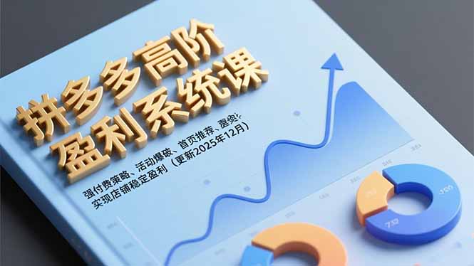 拼多多高阶盈利系统课,强付费策略、活动爆破、首页推荐,实现店铺稳定盈利(更新12月网络赚钱,项目资源网,副业资源网,兼职项目,网赚课程-副业赚钱-互联网创业-独家轻创IP大圣网创