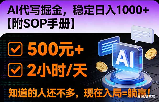 2026风口项目,AI代写掘金,稳定日入1000+,掌握核心技能【附SOP手册】网络赚钱,项目资源网,副业资源网,兼职项目,网赚课程-副业赚钱-互联网创业-独家轻创IP大圣网创