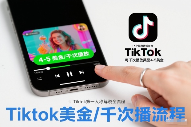 TK中视频计划项目,Tiktok第一人称解说流程,每干次播放奖励4-5美金网络赚钱,项目资源网,副业资源网,兼职项目,网赚课程-副业赚钱-互联网创业-独家轻创IP大圣网创