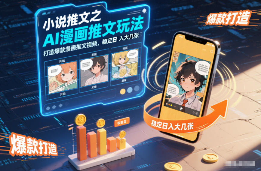 小说推文之AI漫画推文玩法,打造爆款漫画推文视频,稳定日入大几张网络赚钱,项目资源网,副业资源网,兼职项目,网赚课程-副业赚钱-互联网创业-独家轻创IP大圣网创