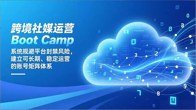 跨境社媒运营Boot Camp：系统规避平台封禁风险，建立可长期、稳定运营的账号矩阵体系网络赚钱,项目资源网,副业资源网,兼职项目,网赚课程-副业赚钱-互联网创业-独家轻创IP大圣网创
