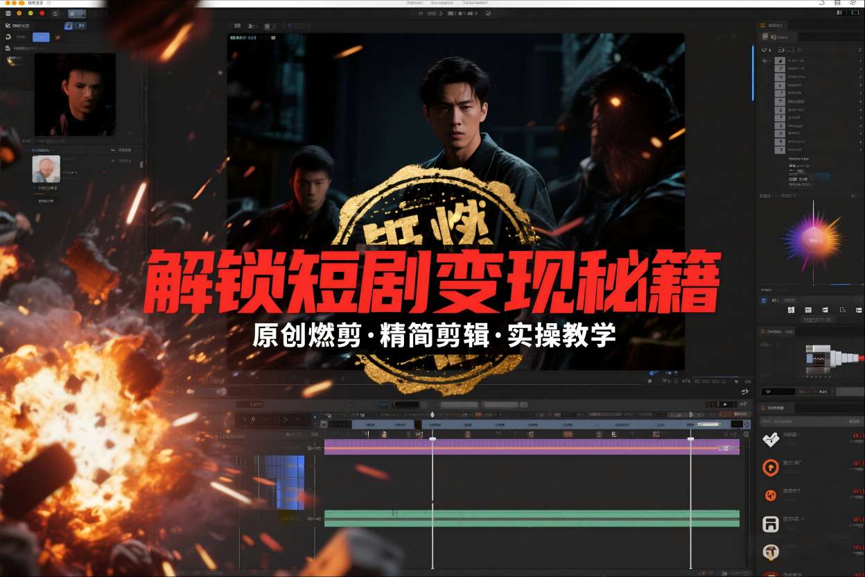 短剧拉新之原创燃剪精简剪辑实操课,解锁短剧变现秘籍网络赚钱,项目资源网,副业资源网,兼职项目,网赚课程-副业赚钱-互联网创业-独家轻创IP大圣网创