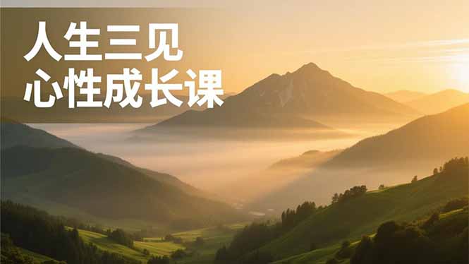 人生三见心性成长课，见天地众生自己，搞透人性安顿身心，活出清晰自我，内在富足无价网络赚钱,项目资源网,副业资源网,兼职项目,网赚课程-副业赚钱-互联网创业-独家轻创IP大圣网创