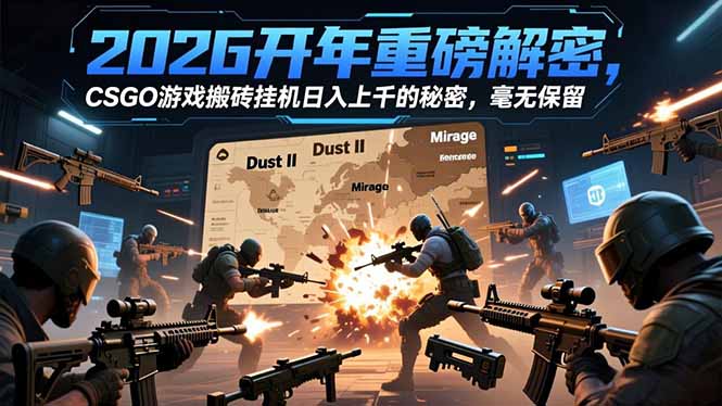 2026开年重磅解密，CSGO游戏搬砖挂机日入上千的秘密，毫无保留网络赚钱,项目资源网,副业资源网,兼职项目,网赚课程-副业赚钱-互联网创业-独家轻创IP大圣网创