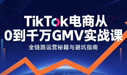 TikTok电商从0到千万GMV实战课，从0到1拆解实战秘籍(更新)网络赚钱,项目资源网,副业资源网,兼职项目,网赚课程-副业赚钱-互联网创业-独家轻创IP大圣网创
