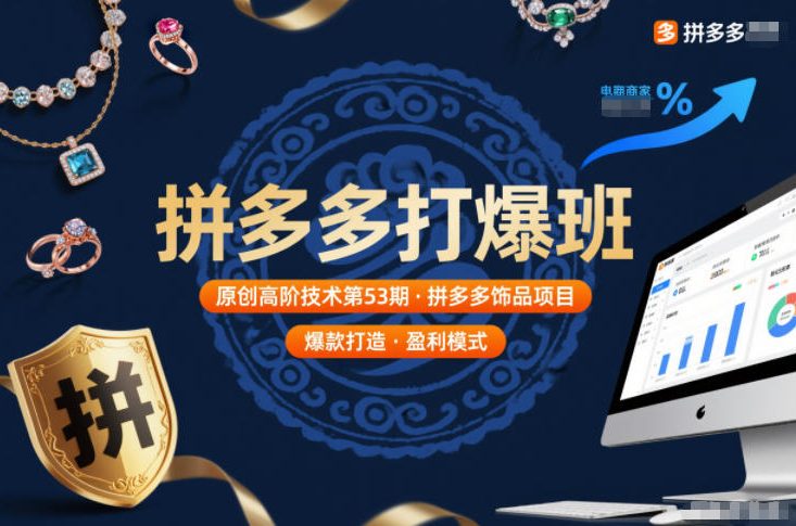 拼多多打爆班原创高阶技术第53期，拼多多饰品项目网络赚钱,项目资源网,副业资源网,兼职项目,网赚课程-副业赚钱-互联网创业-独家轻创IP大圣网创