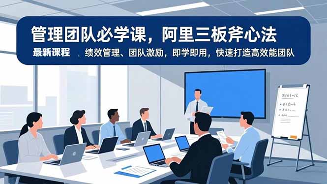 管理团队必学课，阿里三板斧心法、绩效管理、团队激励，即学即用，快速打造高效能团队网络赚钱,项目资源网,副业资源网,兼职项目,网赚课程-副业赚钱-互联网创业-独家轻创IP大圣网创