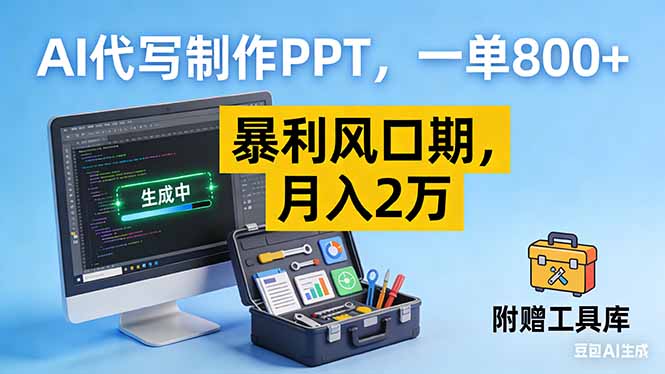 AI代写制作PPT，一单800+， 暴利风口期，月入2万【附工具】网络赚钱,项目资源网,副业资源网,兼职项目,网赚课程-副业赚钱-互联网创业-独家轻创IP大圣网创