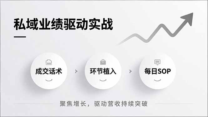私域业绩驱动实战，成交话术、环节植入、每日SOP，聚焦增长，驱动营收持续突破网络赚钱,项目资源网,副业资源网,兼职项目,网赚课程-副业赚钱-互联网创业-独家轻创IP大圣网创
