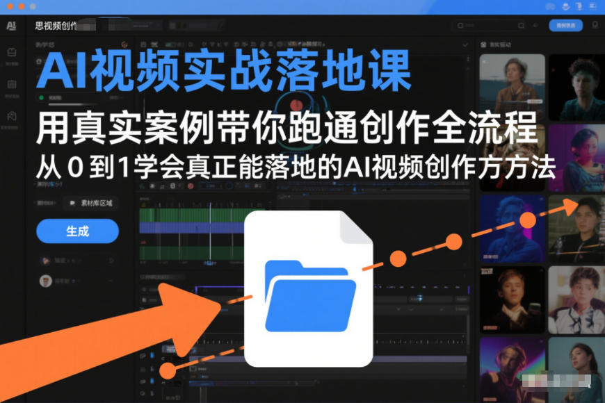 AI视频实战落地课，用真实案例带你跑通创作全流程，从0到1学会真正能落地的AI视频创作方法网络赚钱,项目资源网,副业资源网,兼职项目,网赚课程-副业赚钱-互联网创业-独家轻创IP大圣网创