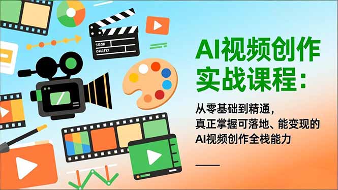 AI视频创作实战课程：从零基础到精通，真正掌握可落地、能变现的AI视频创作全栈能力网络赚钱,项目资源网,副业资源网,兼职项目,网赚课程-副业赚钱-互联网创业-独家轻创IP大圣网创
