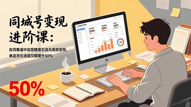 同城号变现进阶课：在同城赛道中实现精准引流与高效变现，单店月引流成交额提升50%网络赚钱,项目资源网,副业资源网,兼职项目,网赚课程-副业赚钱-互联网创业-独家轻创IP大圣网创