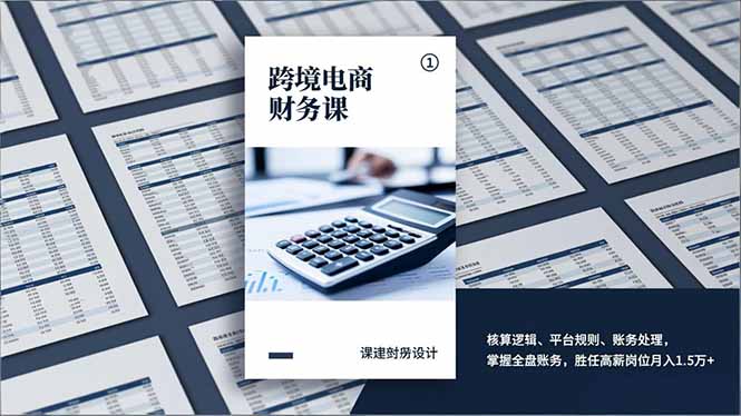 跨境电商财务课，核算逻辑、平台规则、账务处理，掌握全盘账务，胜任高薪岗位月入1.5万+网络赚钱,项目资源网,副业资源网,兼职项目,网赚课程-副业赚钱-互联网创业-独家轻创IP大圣网创