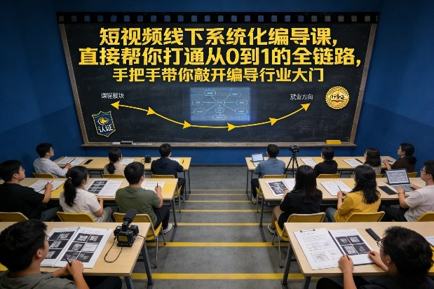 短视频线下系统化编导课，直接帮你打通从0到1的全链路，手把手带你敲开编导行业大门网络赚钱,项目资源网,副业资源网,兼职项目,网赚课程-副业赚钱-互联网创业-独家轻创IP大圣网创