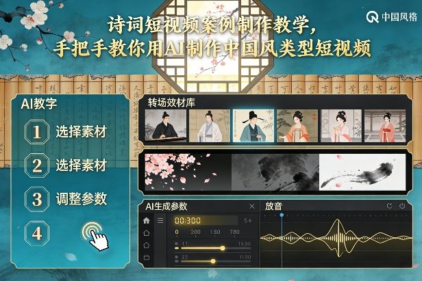古诗词短视频案例制作教学，手把手教你用AI制作中国风类型短视频网络赚钱,项目资源网,副业资源网,兼职项目,网赚课程-副业赚钱-互联网创业-独家轻创IP大圣网创