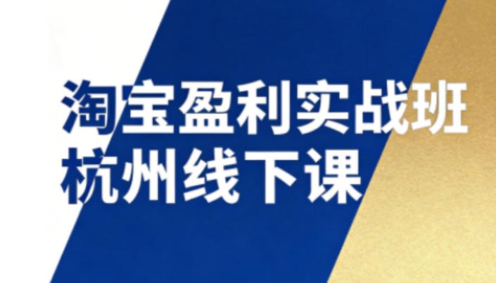 淘宝盈利实战班杭州线下课12月26-28日(音频+字幕)，帮你掌握SOP流程+12门核心技术网络赚钱,项目资源网,副业资源网,兼职项目,网赚课程-副业赚钱-互联网创业-独家轻创IP大圣网创