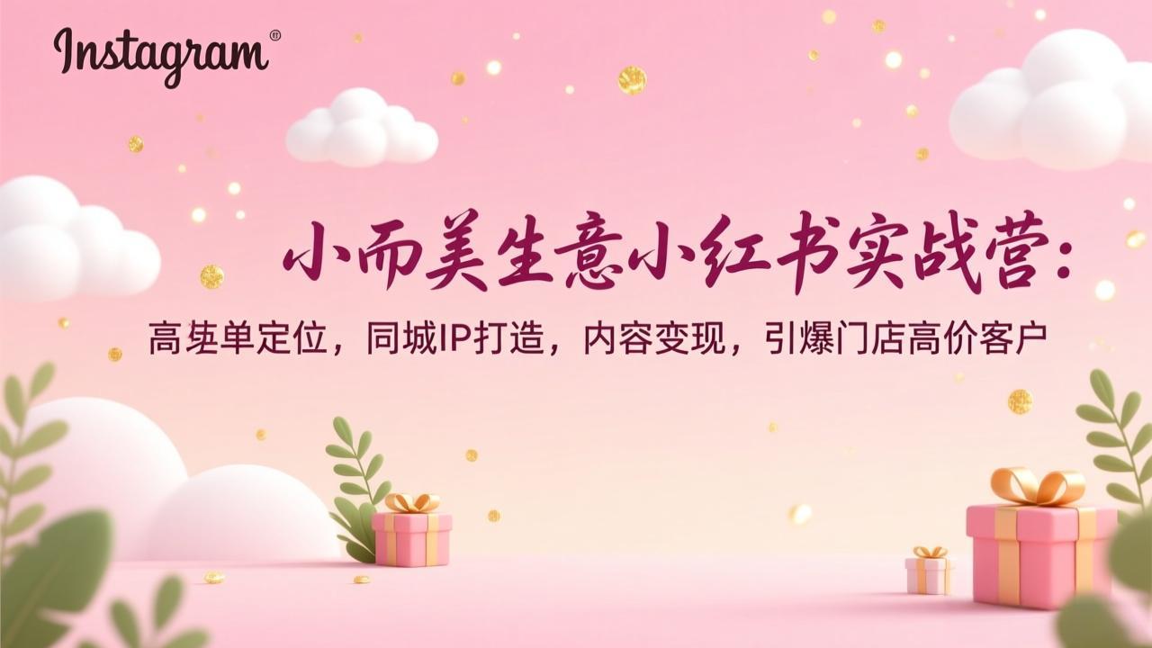 小而美生意小红书实战营：高客单定位，同城IP打造，内容变现，引爆门店高价客户网络赚钱,项目资源网,副业资源网,兼职项目,网赚课程-副业赚钱-互联网创业-独家轻创IP大圣网创