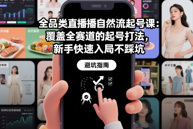 全品类直播自然流起号课：覆盖全赛道的起号打法，新手快速入局不踩坑网络赚钱,项目资源网,副业资源网,兼职项目,网赚课程-副业赚钱-互联网创业-独家轻创IP大圣网创
