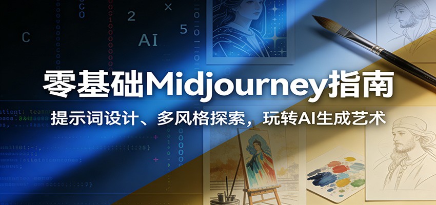 零基础Midjourney指南：提示词设计、多风格探索，玩转AI生成艺术网络赚钱,项目资源网,副业资源网,兼职项目,网赚课程-副业赚钱-互联网创业-独家轻创IP大圣网创