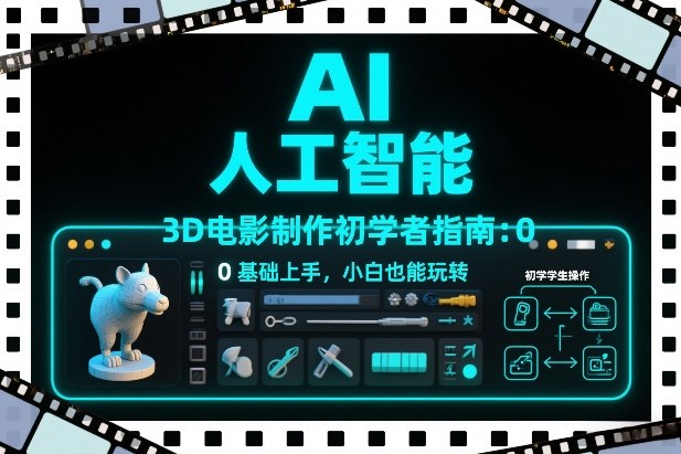AI人工智能3D电影制作初学者指南：0基础上手，小白也能玩转网络赚钱,项目资源网,副业资源网,兼职项目,网赚课程-副业赚钱-互联网创业-独家轻创IP大圣网创
