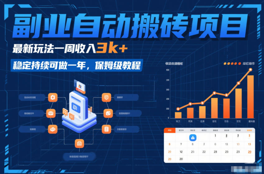 副业自动搬砖项目，最新玩法一周收入3k+，稳定持续可做一年，保姆级教程【揭秘】网络赚钱,项目资源网,副业资源网,兼职项目,网赚课程-副业赚钱-互联网创业-独家轻创IP大圣网创