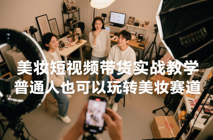 美妆短视频带货实战教学，普通人也可以玩转美妆赛道网络赚钱,项目资源网,副业资源网,兼职项目,网赚课程-副业赚钱-互联网创业-独家轻创IP大圣网创