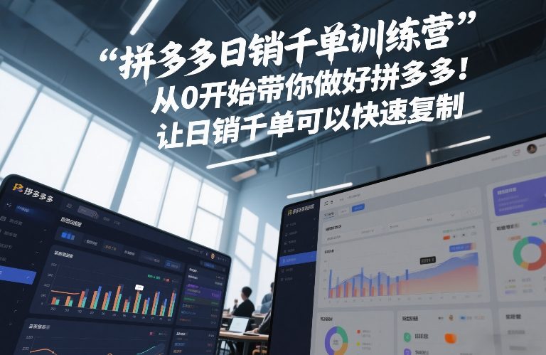 拼多多日销千单训练营，从0开始带你做好拼多多，让日销千单可以快速复制(更新26年1月)网络赚钱,项目资源网,副业资源网,兼职项目,网赚课程-副业赚钱-互联网创业-独家轻创IP大圣网创