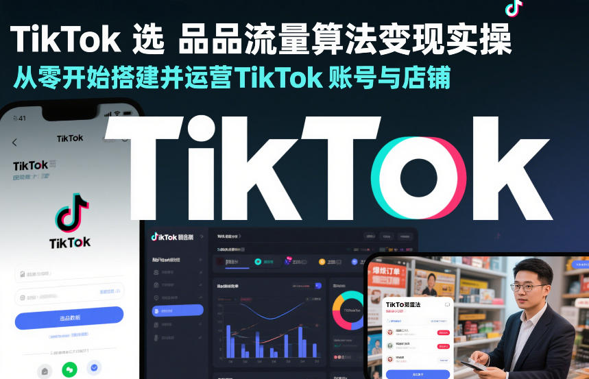 TikTok选品流量算法变现实操，从零开始搭建并运营TikTok账号与店铺网络赚钱,项目资源网,副业资源网,兼职项目,网赚课程-副业赚钱-互联网创业-独家轻创IP大圣网创