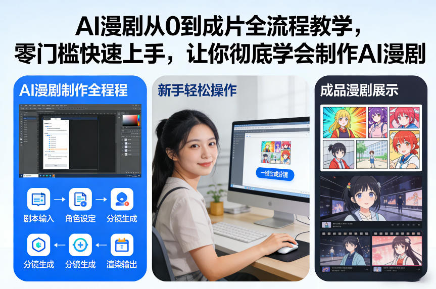 AI漫剧从0到成片全流程教学，零门槛快速上手，让你彻底学会制作AI漫剧【保姆级教程】网络赚钱,项目资源网,副业资源网,兼职项目,网赚课程-副业赚钱-互联网创业-独家轻创IP大圣网创