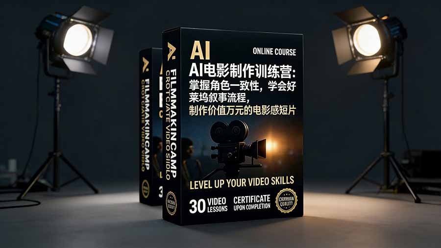 AI电影制作训练营：掌握角色一致性，学会好莱坞叙事流程，制作价值万元的电影感短片网络赚钱,项目资源网,副业资源网,兼职项目,网赚课程-副业赚钱-互联网创业-独家轻创IP大圣网创