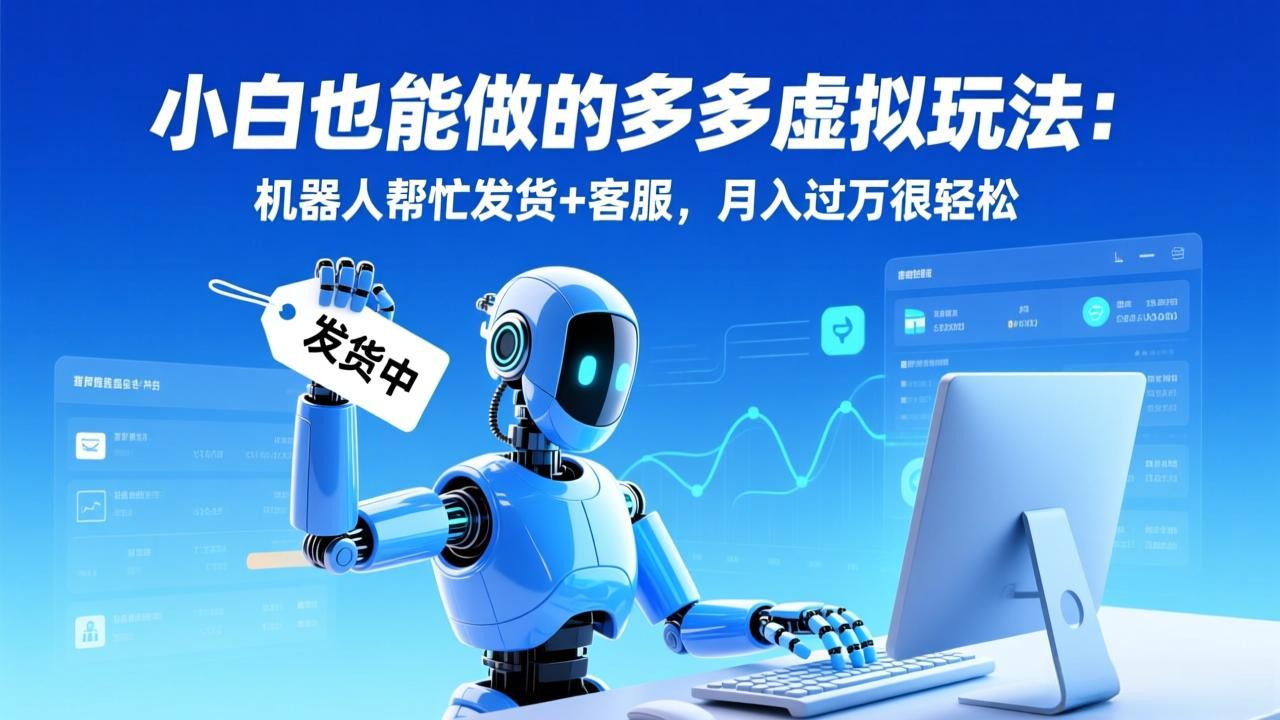 小白也能做的多多虚拟玩法：机器人帮忙发货+客服，月入过万很轻松网络赚钱,项目资源网,副业资源网,兼职项目,网赚课程-副业赚钱-互联网创业-独家轻创IP大圣网创