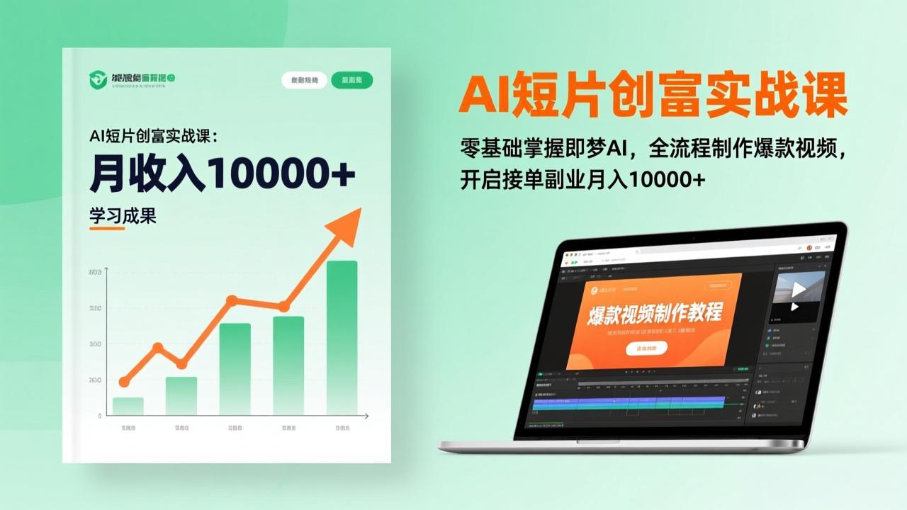 AI短片创富实战课：零基础掌握即梦AI，全流程制作爆款视频，开启接单副业月入10000+(更新网络赚钱,项目资源网,副业资源网,兼职项目,网赚课程-副业赚钱-互联网创业-独家轻创IP大圣网创