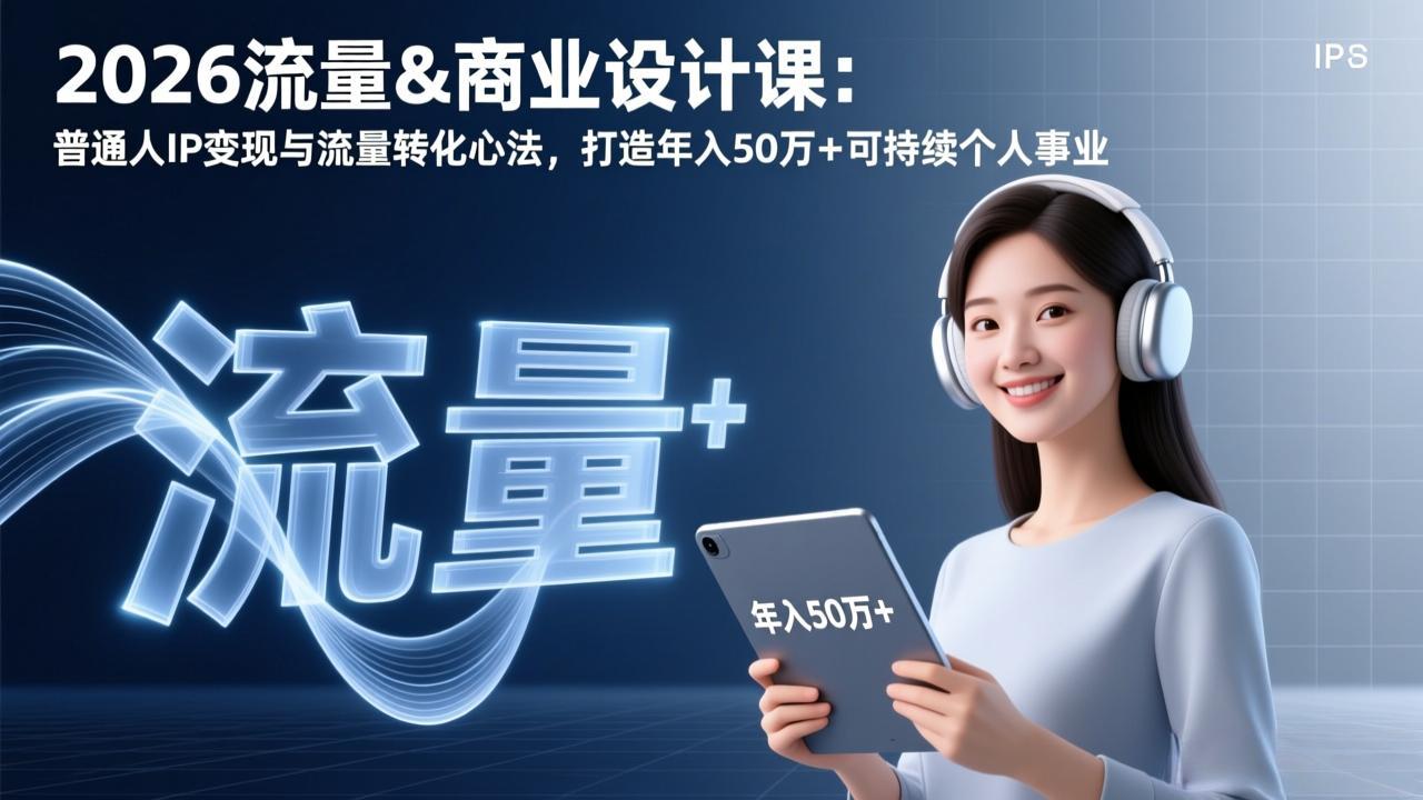 2026流量&商业设计课：普通人IP变现与流量转化心法，打造年入50万+可持续个人事业网络赚钱,项目资源网,副业资源网,兼职项目,网赚课程-副业赚钱-互联网创业-独家轻创IP大圣网创