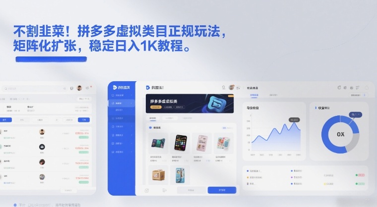 不割韭菜！拼多多虚拟类目正规玩法，矩阵化扩张，稳定日入1K教程【揭秘】网络赚钱,项目资源网,副业资源网,兼职项目,网赚课程-副业赚钱-互联网创业-独家轻创IP大圣网创